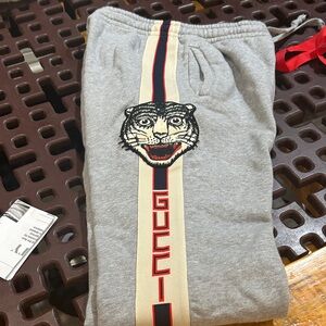 Gucci Gray Joggers with Tiger Design